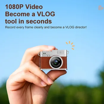S150 Mini Retro Keychain Camera 1080P HD Video Recording Portable Waterproof Nightshot 21x-40x Optical Zoom Button-Shaped Kids product image