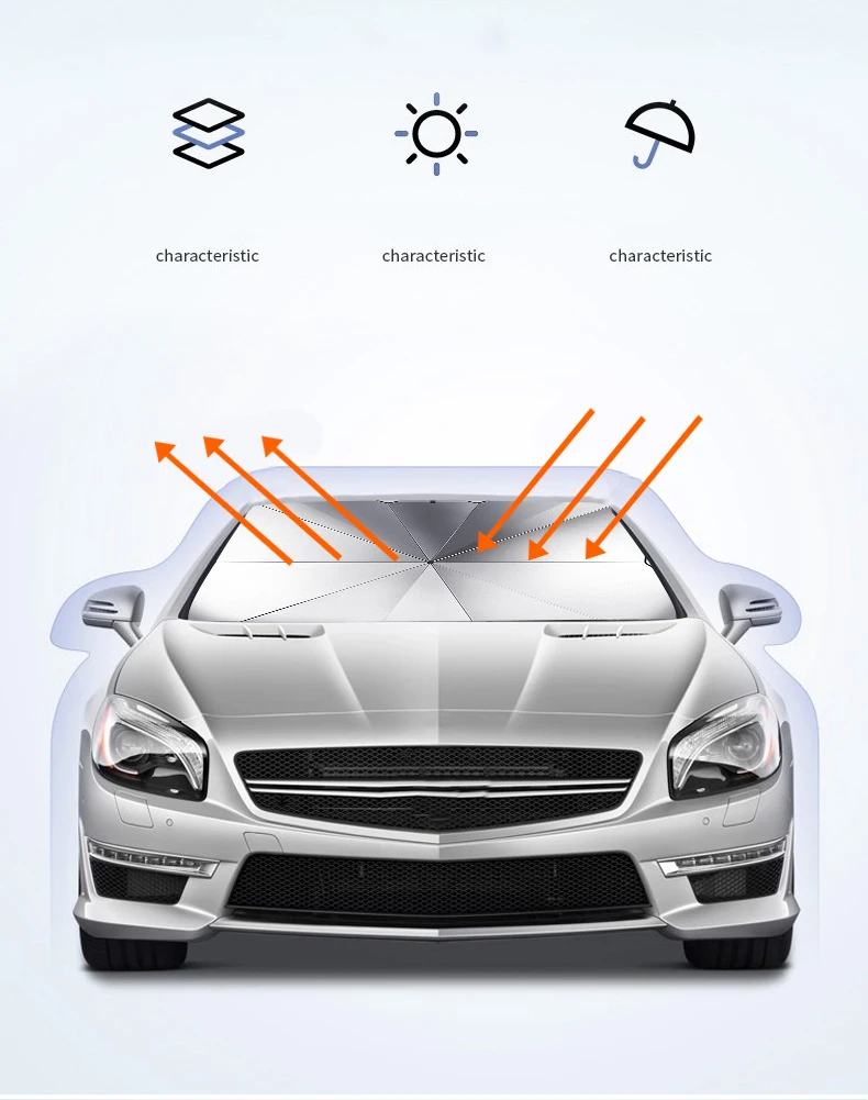Ronix Sun Uv Protection Car Windshield Umbrella Foldable Front Window