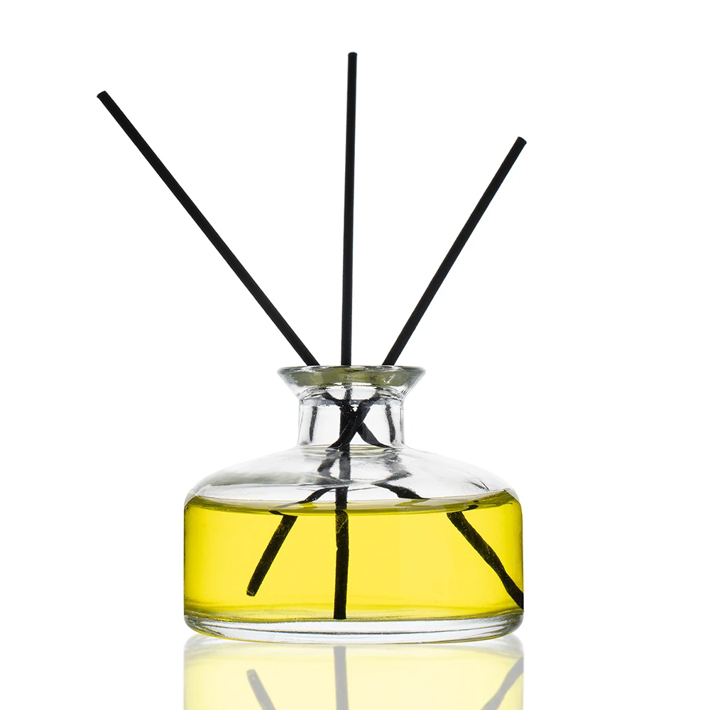 Black Clear Reed Diffuser Bottle Round Flat Empty 200ml 350ml Aroma Diffuser Bottle Fragrance and Package