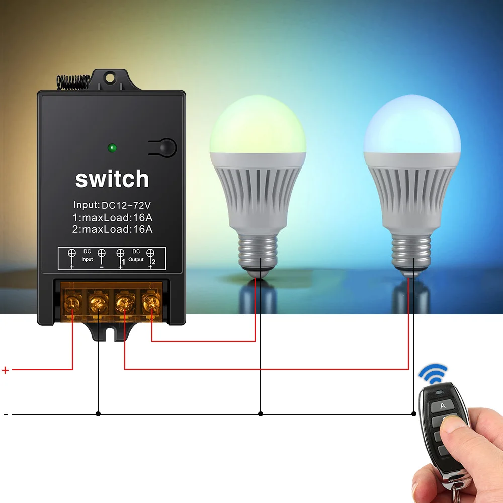 Dc Remote Switch Long Range Rf Transmitter and Receiver Remote Control Switch 12v Led Remote Control Wireless Switch