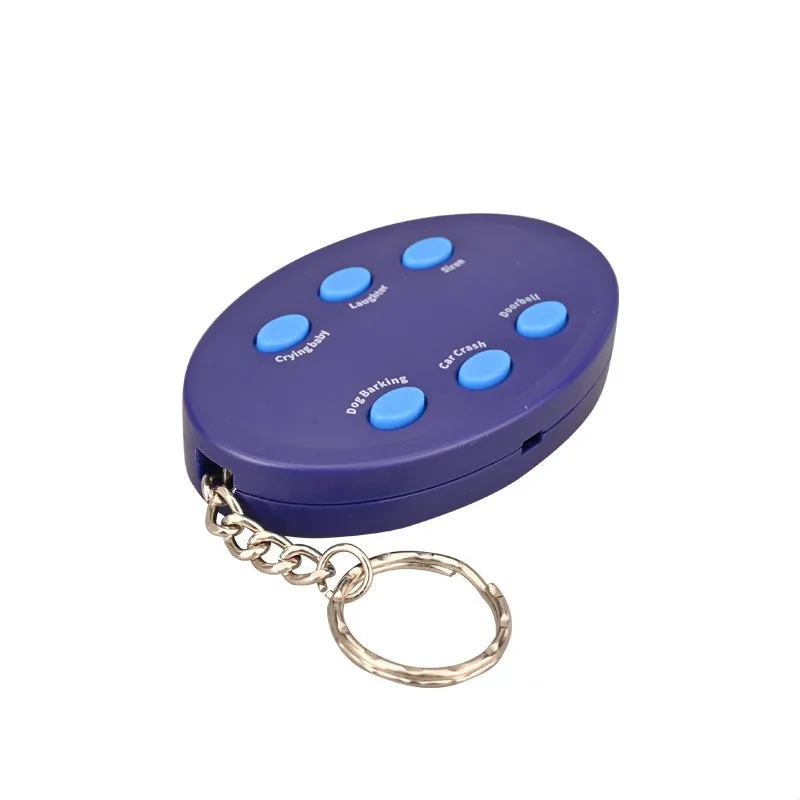 Popular Custom Logo UV Colorful Sound Effect Keychain 6 Buttons Silk Screen Printing Promotional Gifts Customized Voice Keychain