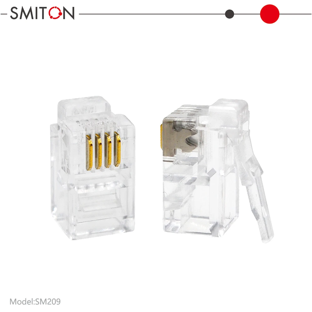 UTP RJ9 4P4C Modular Plug Male Connector for Telephone Application RJ9 Male Connector