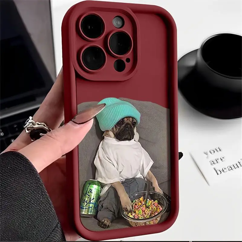 Nice Dog Photo Printing Ladder Lens Protection Soft TPU Mobile Phone Cover Case for Iphone 8 X XR Xs Max 11 12 13 14 15 16 17