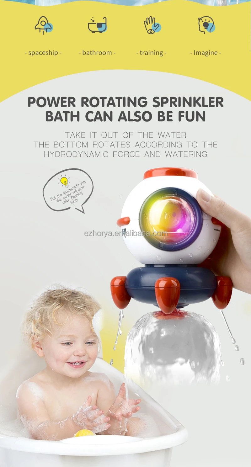Zhorya Toy Rocket Squirt Water Fountain Bathtube Baby Spray Bathtub Bathing Kids Shower Time