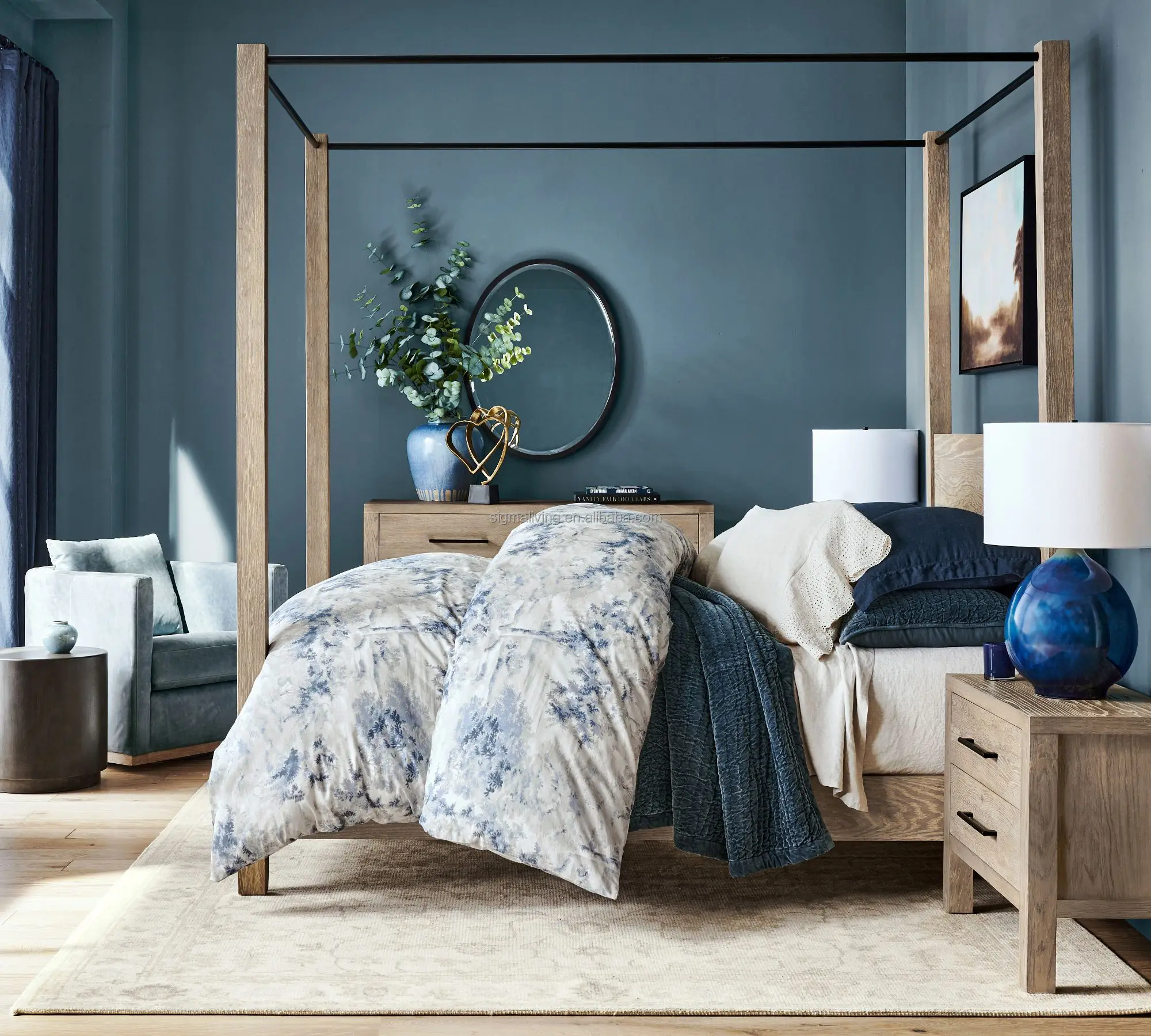 canopy bed king smart bed indoor furniture bedroom wood canopy bed