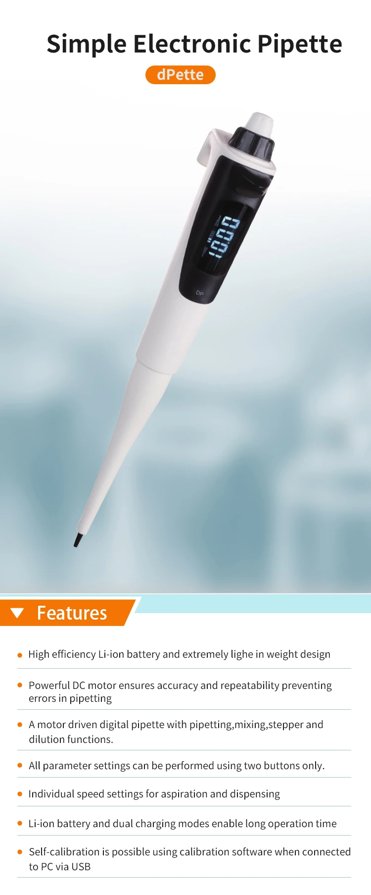 West Tune Dpette Model All Series Medical Electric Automatic Pipettes