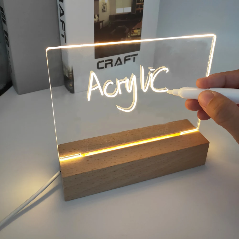 Acrylic Message Note Drawing Board Personalized Led Lamp Night Lights USA  Stock | eBay
