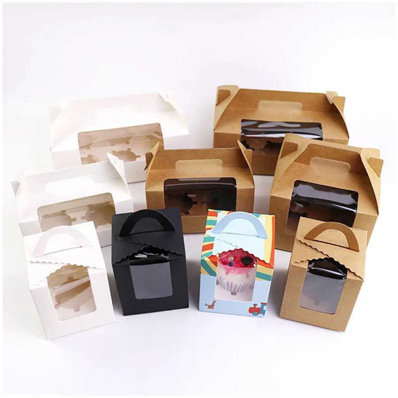 New Style Brown Craft Hanger Paper Cake Box Eco Emballage Gateau Fenetre Box Paper Gift Box With Window Buy Cake Box With Window Paper Cake Box With Window Brown Paper Cake Box Product On