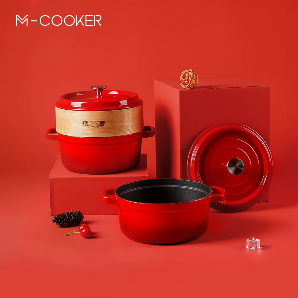 Mcooker Custom Logo Wholesale Kitchen Cooking Cast Iron Enamel Non