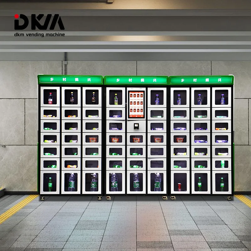 DKM Smart Automatic Banknote Coin Lockers Type Fresh Flowers Food Water Locker Boxes Vending Machine with Card Pay