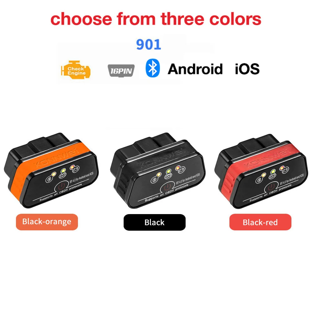Vehicles Tools Konnwei KW901 Smart Automotive Exhaust Gas Analyzer Electric Car Diagnostic Scanner