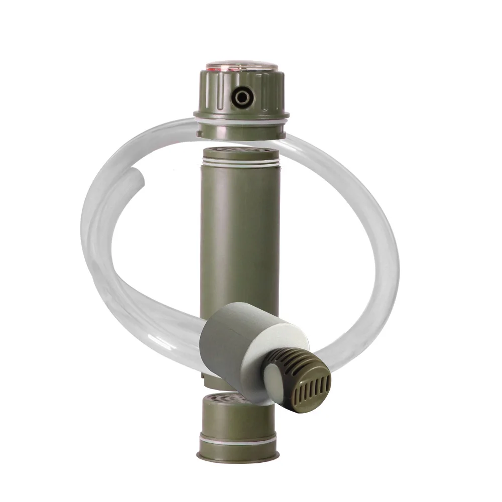 Портативный насос для очистки воды со сменным углеродным фильтром 0,01 микрон, 4 этапа фильтрации