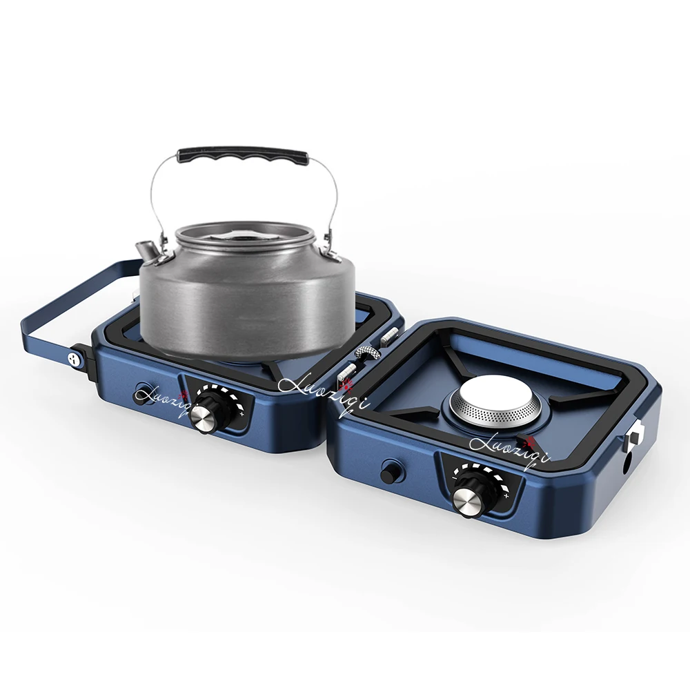 product high quality double camping folding gas stove with grill portable outdoor gas stove-18