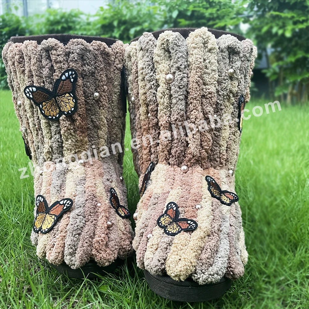 NACHE★韓国大人気 JACQUARD FAUX FUR BOOTS JACQUARD FAUX FUR BOOTS CREAM - NACHE