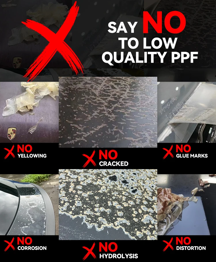 Matte Clear PPF 7.5 Mil/190 Microns Car Body Protection Customized ODM OEM PPF Protective Excellent Ductility Aliphatic TPU