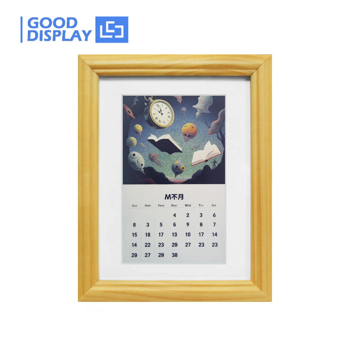 7.3インチカラー電子ペーパー無垢材フォトフレーム、超長いスタンバイ