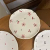 Mano pellizco 8 pulgadas placa-flores rojas