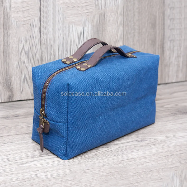 Waxed Canvas Portable Cosmetic Bag