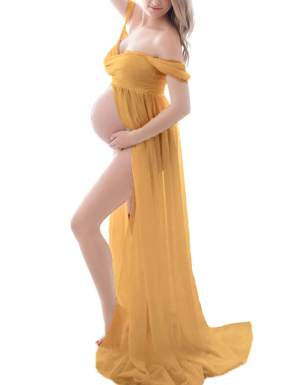 Guangzhou Auyan New Pregnant Women Before Taking Photos of a Long Skirt Maternity Dress Photoshoot Clothes