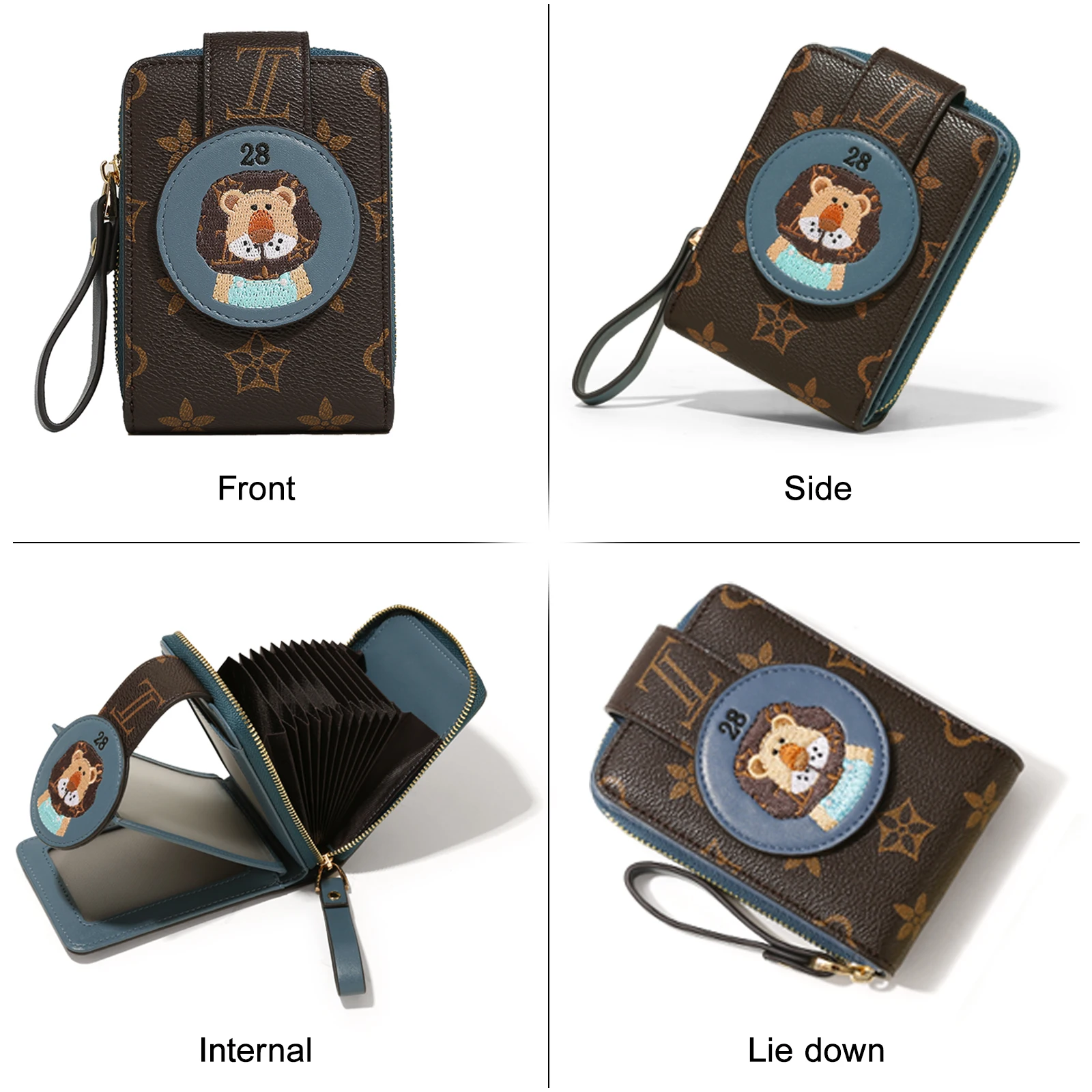 Toutou Cute Cartoon Lion Decor Wallet - Stylish Mini Card Holder & Coin ...