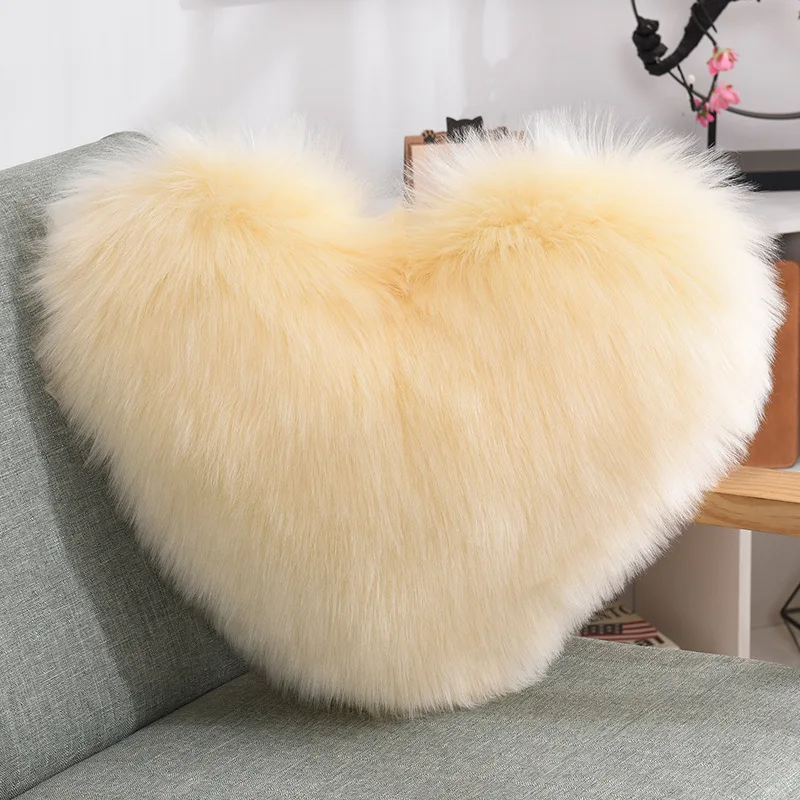 Aoyatex creative heart-shaped plush throw pillow cushion Cushion with core sofa waist cushion office seat wool pillow supplier