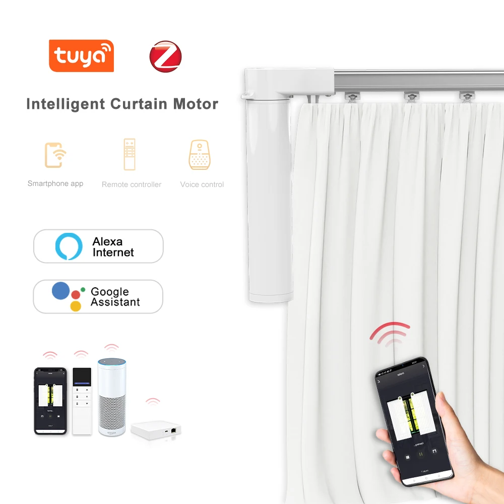 Automatic Window Curtains Opener Motor Rail Track Curtain Motorized System  WiFi Remote Control Smart Electric Curtain for Home - China Curtain Motor,  Operator