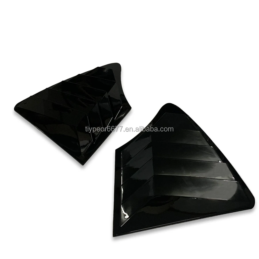 product for infiniti q50 2014   2024 painted glossy black side window louver shutter cover trim-4
