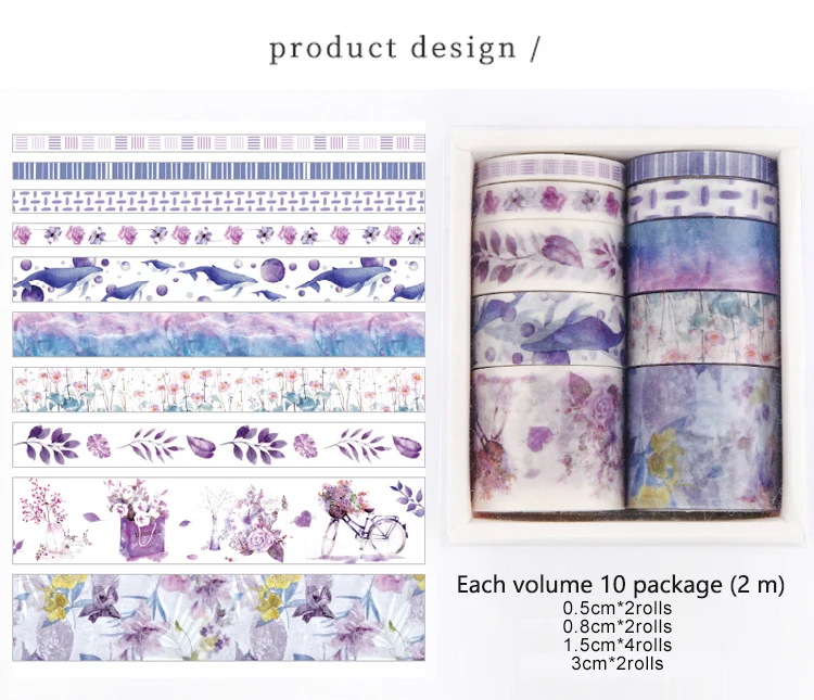 Bulk Buy China Wholesale Printed Masking 10 Rolls Washi Tapes Set For Diy  Decoration Custom Japanese Design Blind Box Washi Tape $0.92 from Dongguan  XFashion Technology Ltd.