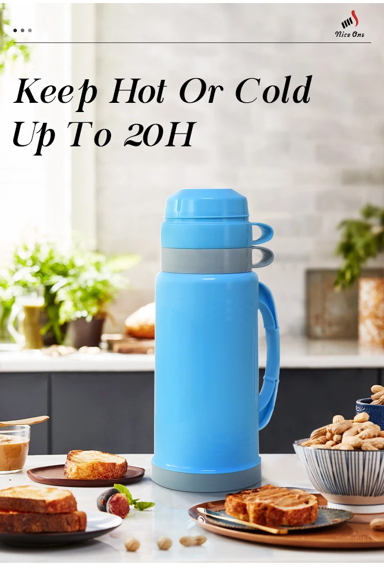 Niceone 1 Liter Small Insulated Water Thermos Glass Refill Plastic