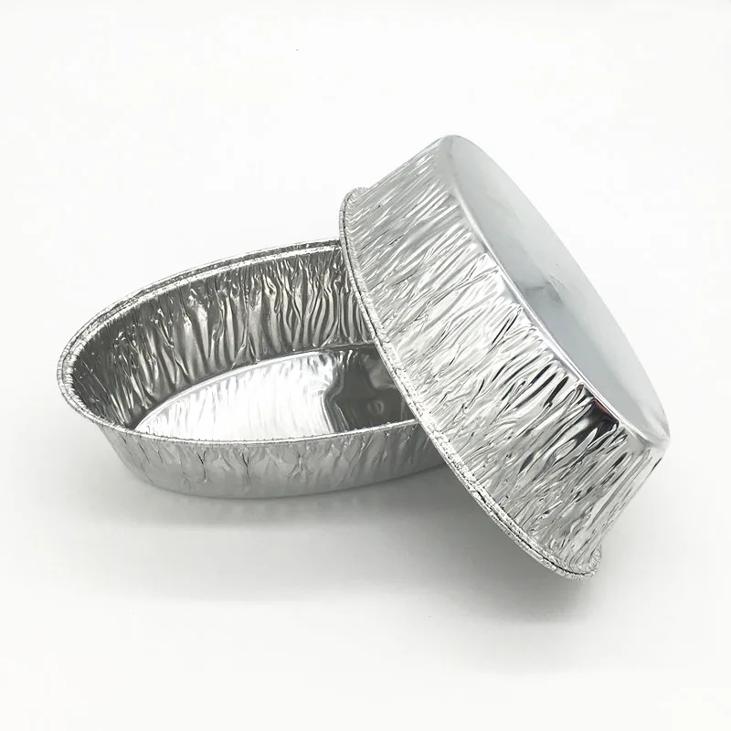 TIA TB45 Ten and a Half Inch Elliptical Disc Aluminum Foil Container Butterfly Shaped Dessert Tray Food Grade Foil Container