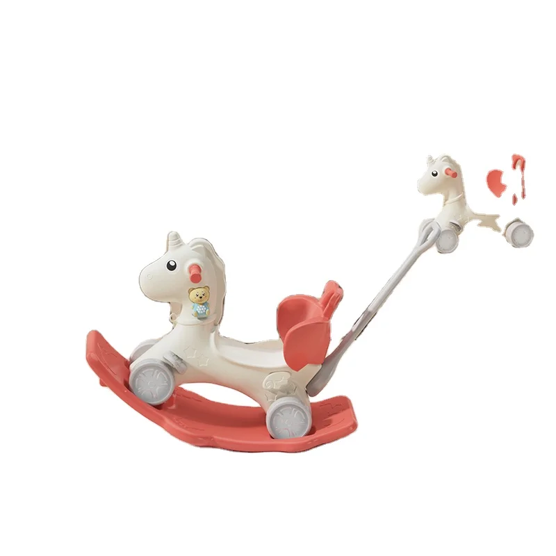 Kids Plastic Ride On Rocking Horse Baby Walker funny childhood rider