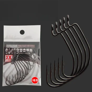 Enhanced Wide Gap Crank Hook, Lure Fishing Offset Hook for Texas Rig, Soft Bait Worm Hook, Fishing Tackle – Soft Lure – view 2