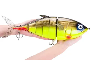 Cheery 16 Inch Trout Fishing Bait 1,000G Multi-Joint ABS Hard Plastic River Sea Fishing Artificial Bait Float Printed Condition – Hard Lure – view 5