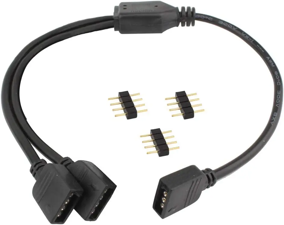 4 Pin Rgb Splitter Extension 1 To 2 Led Strip Connector Splitter Cable For 5050 3528 2835 Rgb 