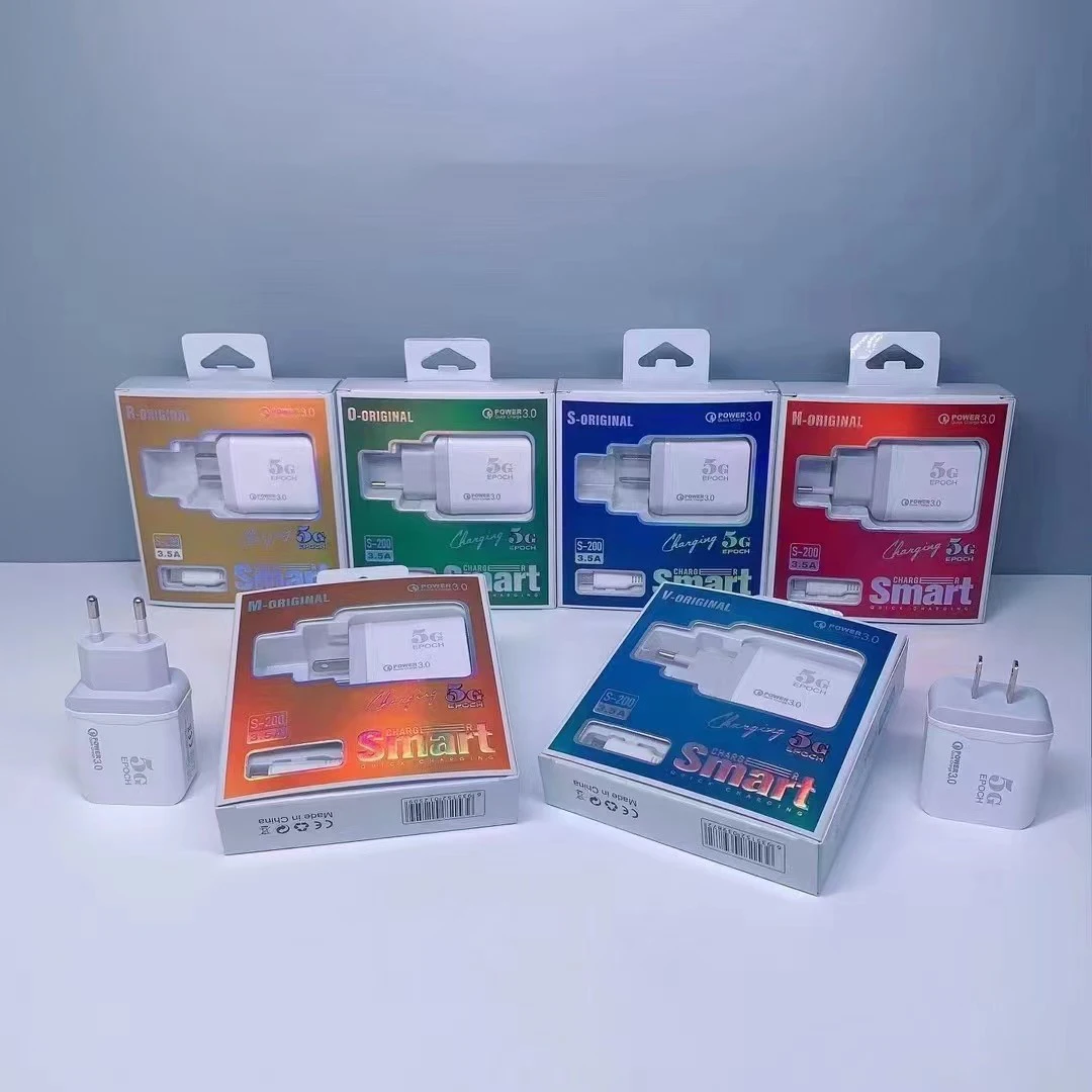 Factory Wholesale Charging Head 3A US Standard Charger USB Port EU Phone Fast Charger Power Adapter Mobile Phone Accessories