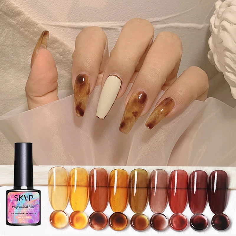 RTS 8ML Semi Permanent Dull Color Gel Polish Translucent Manicuring UV LED Crystal Soak Off Jelly UV Gel Nail Polish