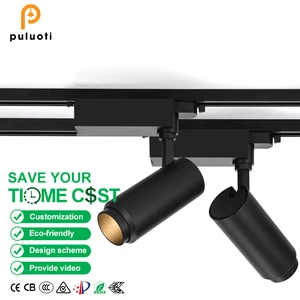 Modern Black 10W/15W/20W/30W Magnetic Track Spot Light Ceiling Adjustable 10-60° Beam Angle LED Wall Washing Light Aluminum