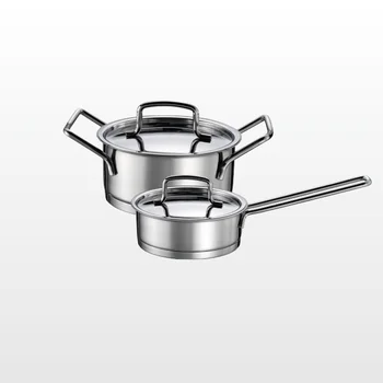 stainless steel with Straight base 4 pcs triply mini cookware set