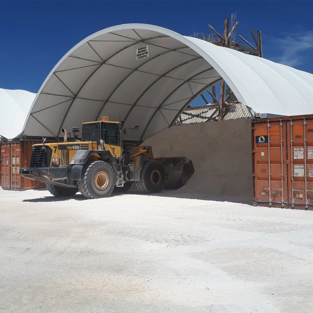 Customized 40FT Container Shelter PVC Cover Steel Structure Container Metal Dome Shelter 4040 6040 Waterproof Pvc Coated