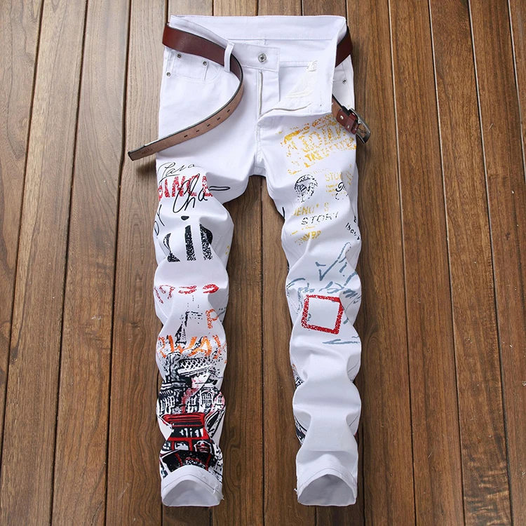 Pantalones Vaqueros Largos Informales Para Hombre,Pantalón Negro Elástico  Con Estampado De Letras,De Cintura Media,2020 - Buy Los Hombres Jeans 2019, Vaqueros Skinny Hombre,Novio Jeans Product on Alibaba.com