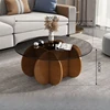 Walnut + Gray Glass