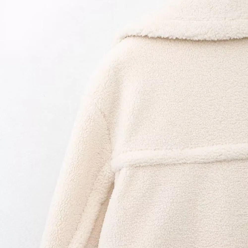 Pb&za Women 2022 Winter New Chic Fashion Grab A Fleece Coat Vintage ...