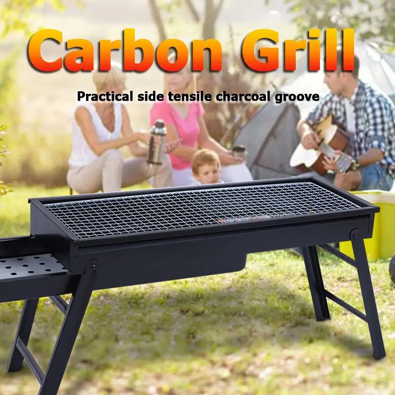Foldable Iron Charcoal Grill Easily Assembling Collapsible Charcoal Bbq