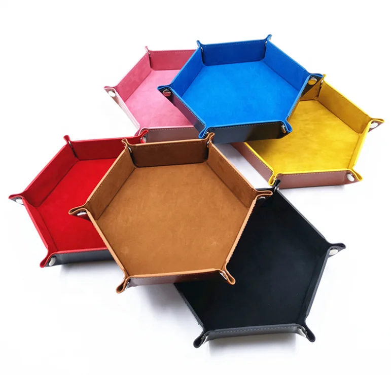Складной кожаный шестигранный лоток для костей под заказ от производителя коробки хранения dnd другие игровые