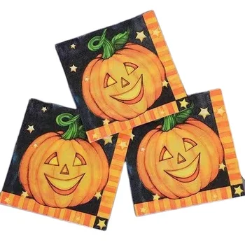 Halloween napkin manufacturers directly supply a variety of holiday printed napkins