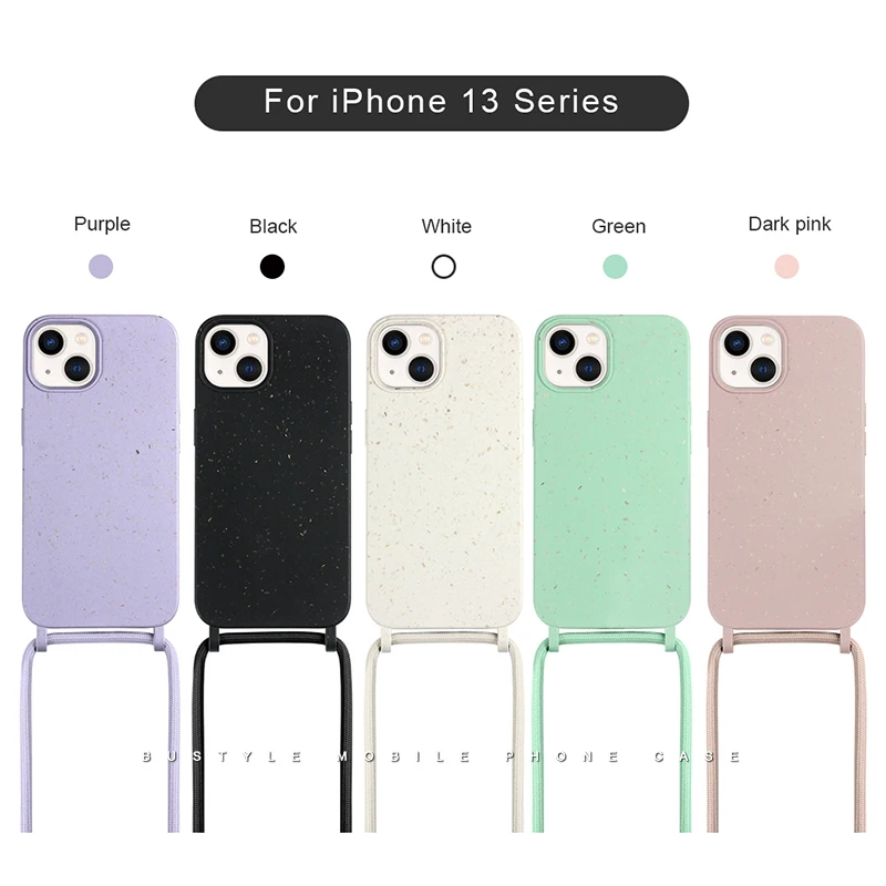 Eco Friendly Recycled Plastic Shoulder Lanyard Compost Bio Cell Phone