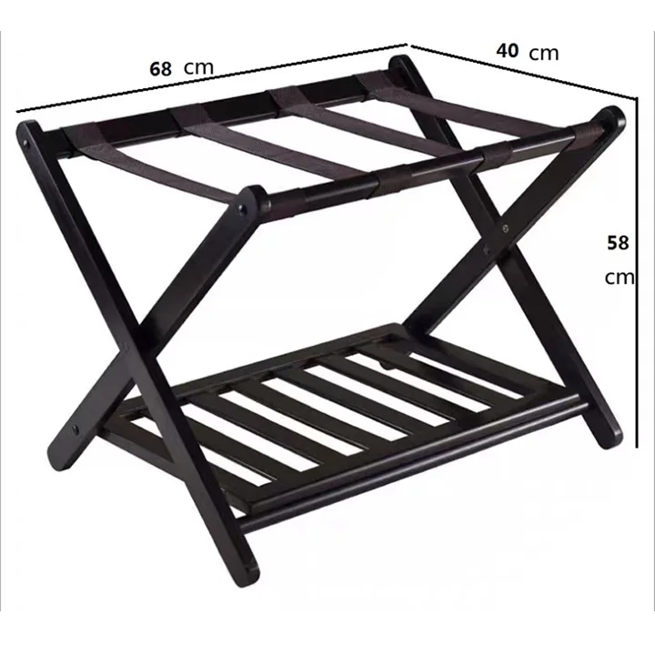 Бамбуковая Складная багажная стойка подставка для чемодана бамбуковая