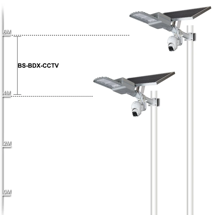 GEBOSUN Wireless Remote Control Outdoor Solar Power Supply Led Street Light Lamp with Cctv Ip Camera