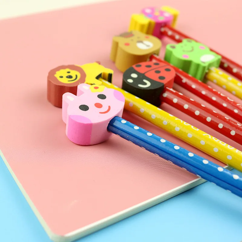 Custom Gift Animal Eraser Topper Pencils Cute for Kids