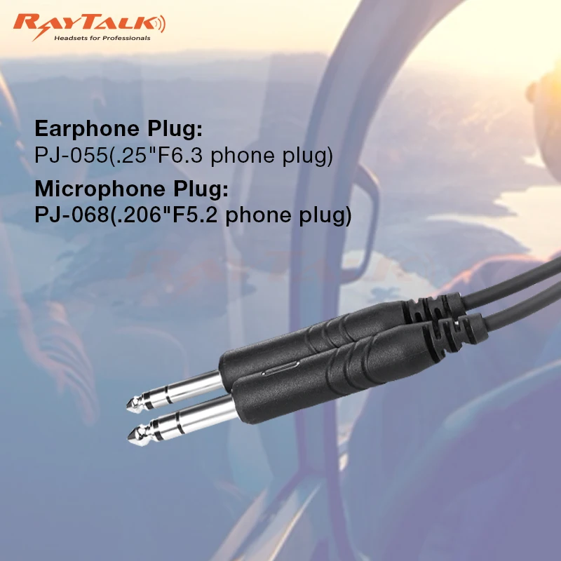 Raytalk Pilot Headset Converter Adapter Cable Dual Plug CB-06 BO.SE A20 to GA PJ-068 PJ-055 Connector Accessories